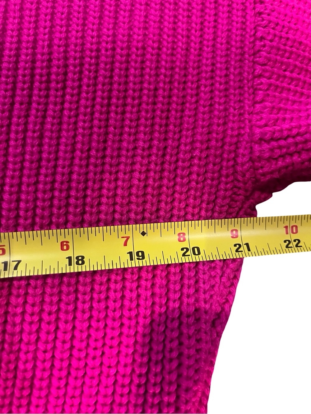 Anthropologie Maeve Hot Pink Chunky Knit Cropped Cardigan Sweater - Picture 10 of 11